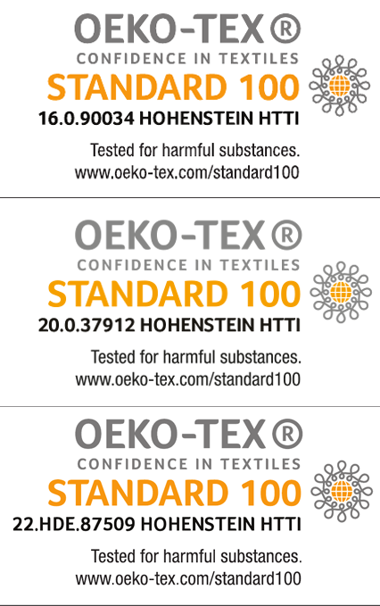The raw materials we use are Oeko-tex certified!